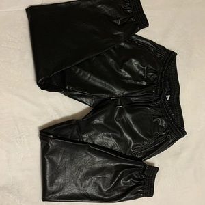Zara faux leather joggers